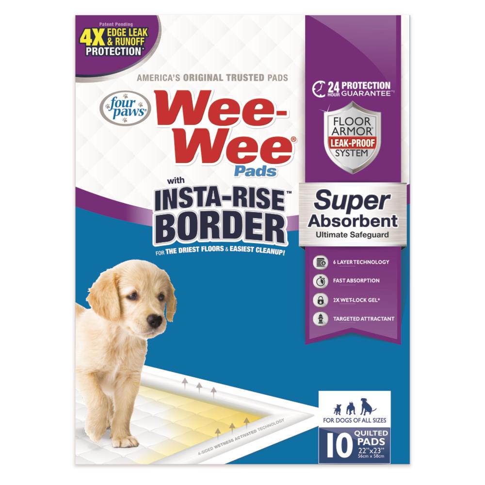 Four Paws Inc Wee Wee Super Absorbent Pads With Insta Rise Border Oley PA Oley Valley Feed