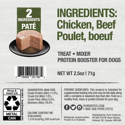 PureBites Chicken & Beef Paté for Dogs