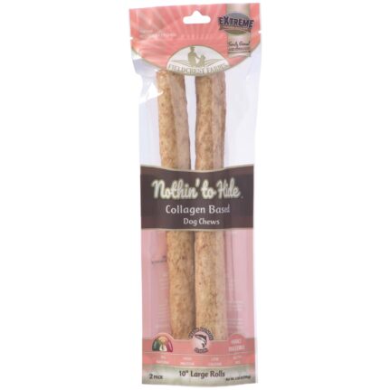 Nothin’ To Hide Large Roll Salmon 2pk Dog Treats (10