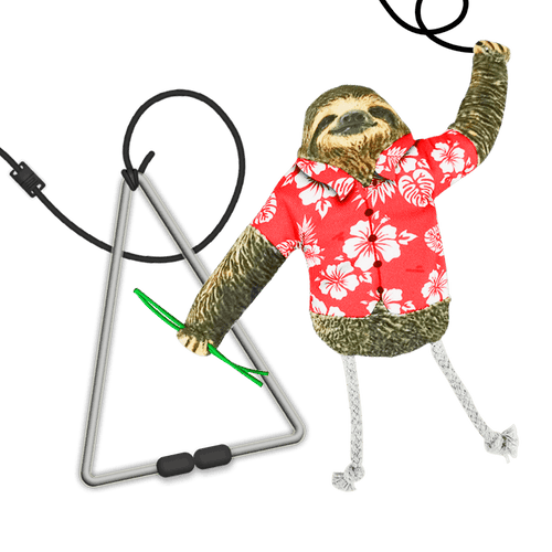 Meowijuana Jump 'n' Jamb - Get Wild Sloth - Refillable Catnip Swinging Cat Toy