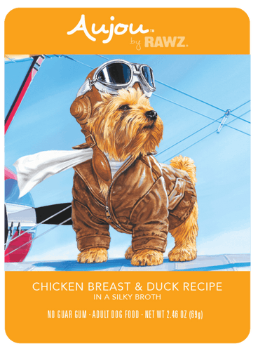 RAWZ Aujou Chicken Breast & Duck Recipe Wet Dog Food (2.46 oz. Pouches)