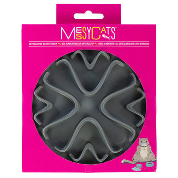 Messy Mutts Cat Interactive Slow Feeder (Large, Cool Grey)