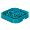 Messy Mutts Interactive Square Dog Slow Feeder 8 cup Capacity (11 x 2, Blue)
