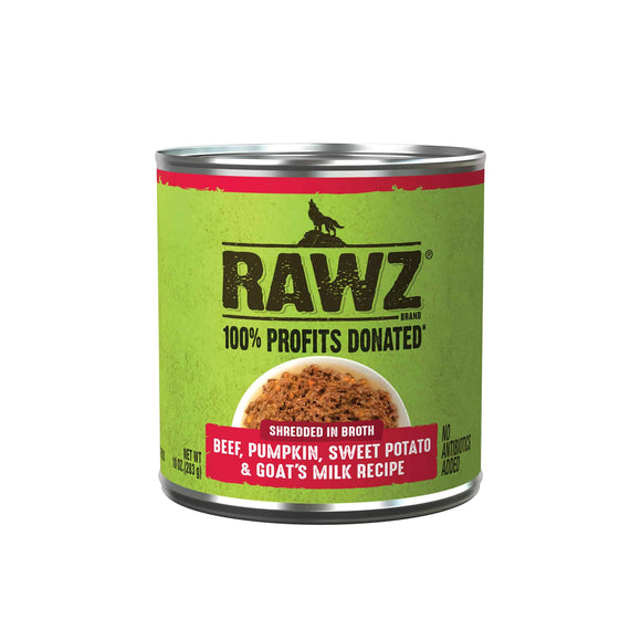 Rawz Shredded Beef Pumpkin Sweet Potato & Goat's Milk Wet Dog Food (10 oz)
