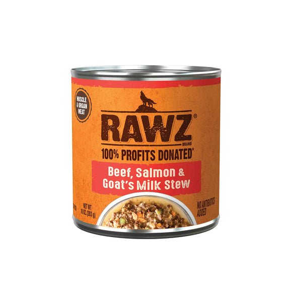 Rawz Stew - Beef, Salmon & Goat's Milk Dog Wet Food (10 oz. Cans)