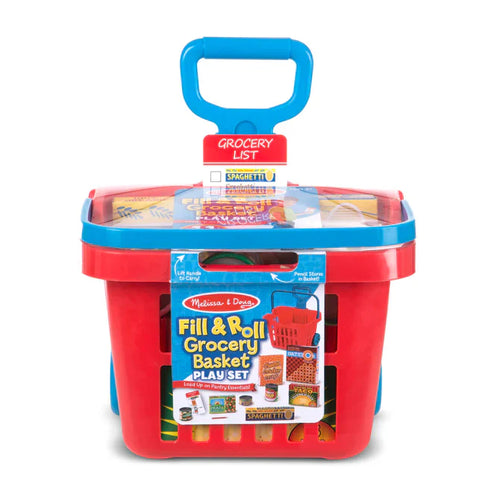 Melissa & Doug Fill & Roll Grocery Basket Play Set