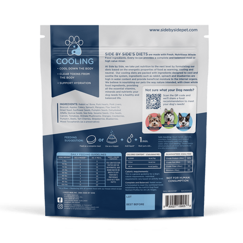 Side by Side Cooling – Freeze Dried Raw Rabbit Patties (13 oz)