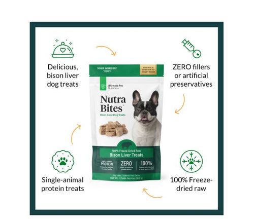 Ultimate Pet Nutrition Nutra Bites™ Freeze-Dried Raw Bison Liver Dog Treats