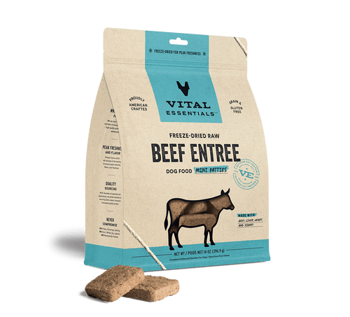 Vital Essentials Freeze-Dried Raw Beef Entrée Mini Patties Dog Food