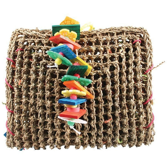 HAPPY BEAKS VINE MAT FORAGE POUCH BIRD TOY (MEDIUM)