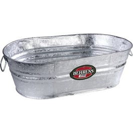 Oval Tub, Weather & Rust Resistant Steel, 4-Gals.