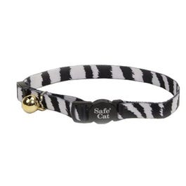 Cat Collar, Adjustable, Zebra Print, 12-In.