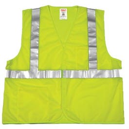 Hi-Viz Vest, ANSI 107 Class II, Lime/Yellow Polyester Mesh, Large/XL