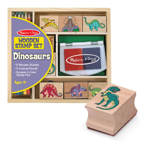 Melissa & Doug Wooden Stamp Set - Dinosaurs