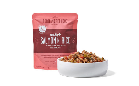 Portland Pet Food Wally’s Salmon N’ Rice Human-Grade Dog Meal Pouch (9 oz)