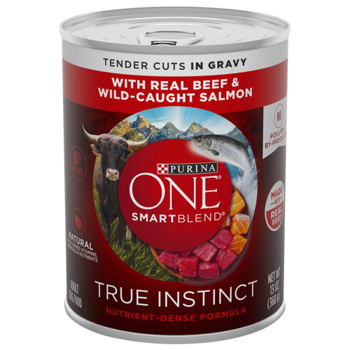 Purina ONE True Instinct Tender Cuts in Gravy Dog Food Formula With Real Beef & Wild-Caught Salmon