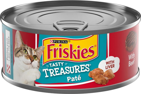 Friskies Tasty Treasures Pate Beef & Liver Dinner Canned Cat Food