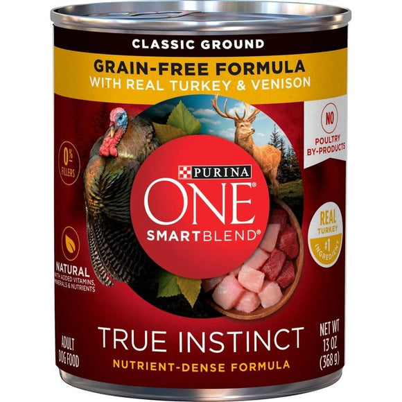 Purina ONE SmartBlend True Instinct Grain Free Turkey & Venison Classic Ground Canned Dog Food