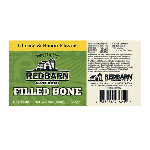 Redbarn Natural Filled Bone Cheese N’ Bacon Flavor