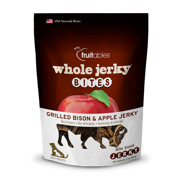 Fruitables Whole Jerky Bites Grilled Bison & Apple Dog Treats