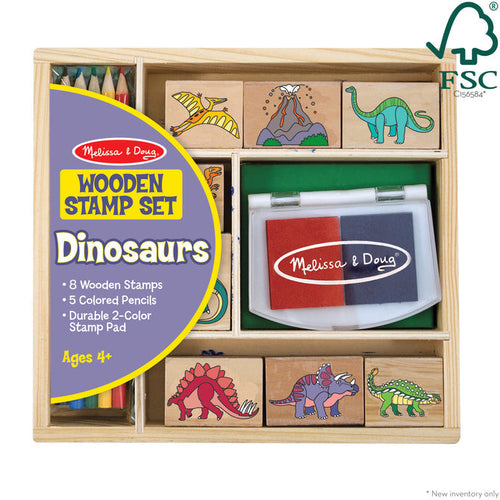 Melissa & Doug Wooden Stamp Set - Dinosaurs