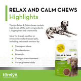 Tomlyn Relax & Calm Chicken-Flavored Chew for Medium & Large Dogs
