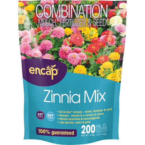 Encap All-In-One 2 Lb. 200 Sq. Ft. Coverage Zinnia Wildflower Seed Mix