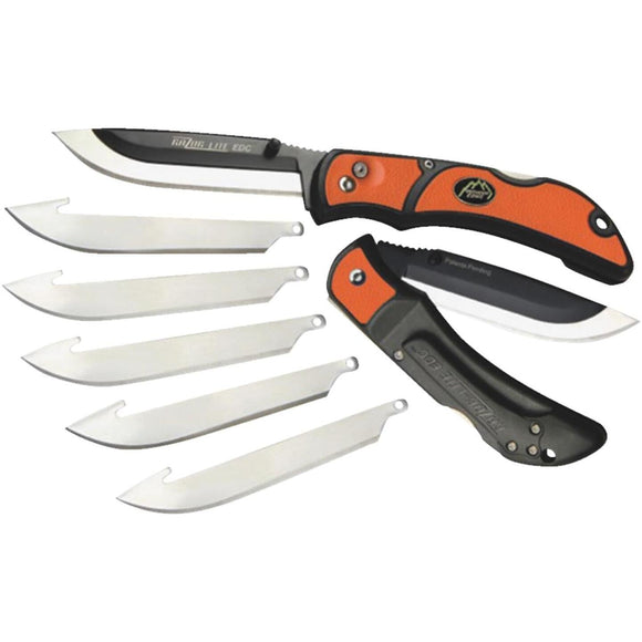 Outdoor Edge Razor-Lite Replaceable Blade 3-1/2 In. Folding Knife, Blaze Orange