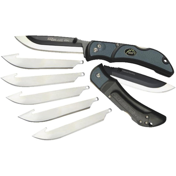Outdoor Edge Razor-Lite Replaceable Blade 3-1/2 In. Folding Knife, Gray