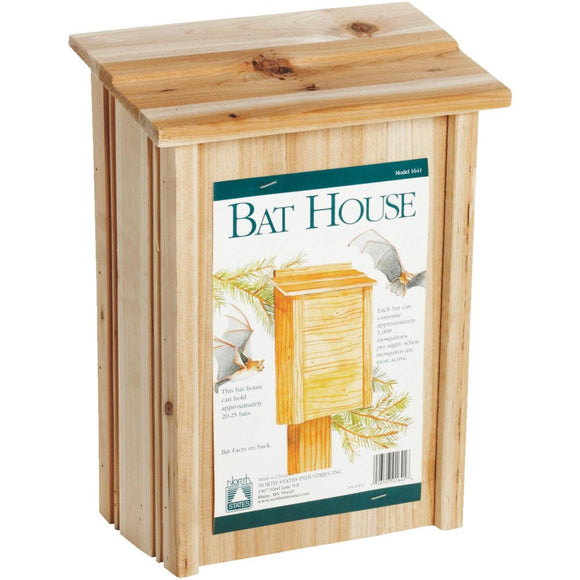 North States 8 In. W. x 15 In. H. x 4.75 In. D. Redwood Bat House