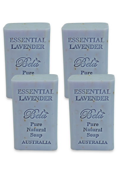 Bela Pure Natural Soap, Essential Lavender 6.5 Oz - 4 Pack (6.5 oz)