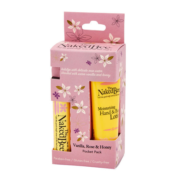 The Naked Bee Vanilla, Rose & Honey Pocket Pack