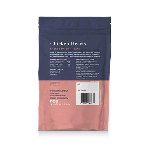 Side-By-Side Freeze Dried Chicken Hearts