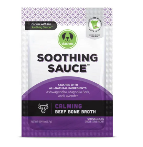 Stashios Soothing Sauce Calming Beef Bone Broth for Dogs Cats