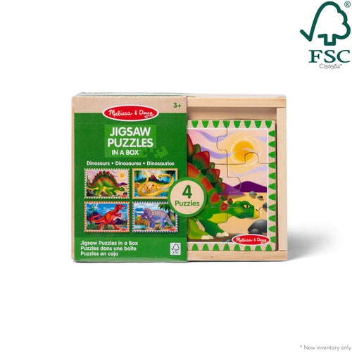 Melissa & Doug Wooden Jigsaw Puzzles in a Box Dinosaurs