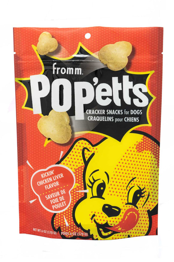 Fromm Pop'etts Kickin' Chicken Liver Flavor Cracker Snacks Dog Treats