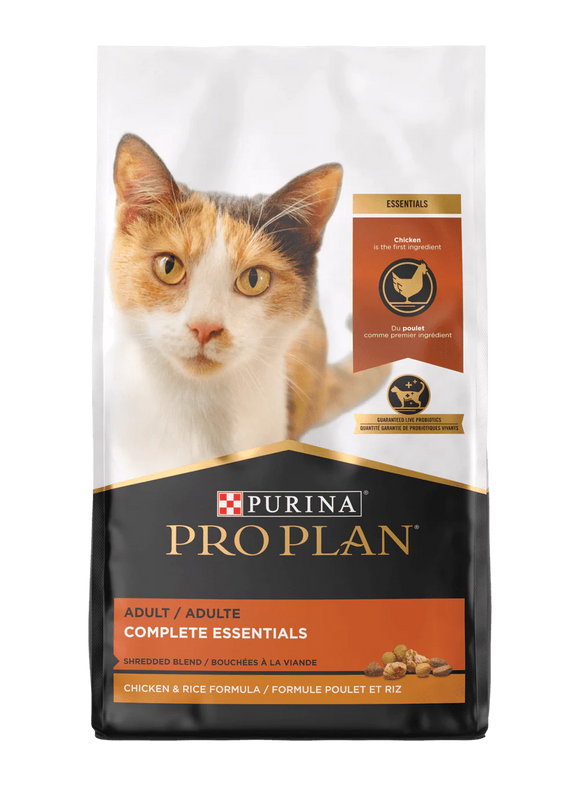Purina Pro Plan Adult Complete Essentials Shredded Blend Chicken & Rice Formula Dry Cat Food (7 LB)