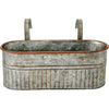 EMBOSSED AGED GALVANIZED HANGING PLANTER