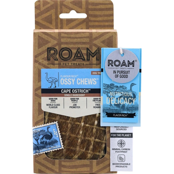 Roam Ossy Chews Cape Ostrich Dog Treats